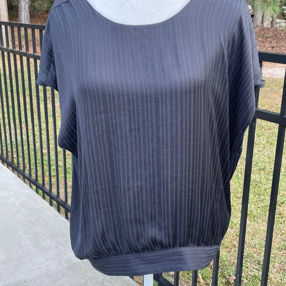 Anthropologie Tops - Anthropologie Charcoal Pinstripe Blouse